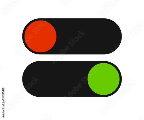 slider button activate deactivate, on off web button vector eps10