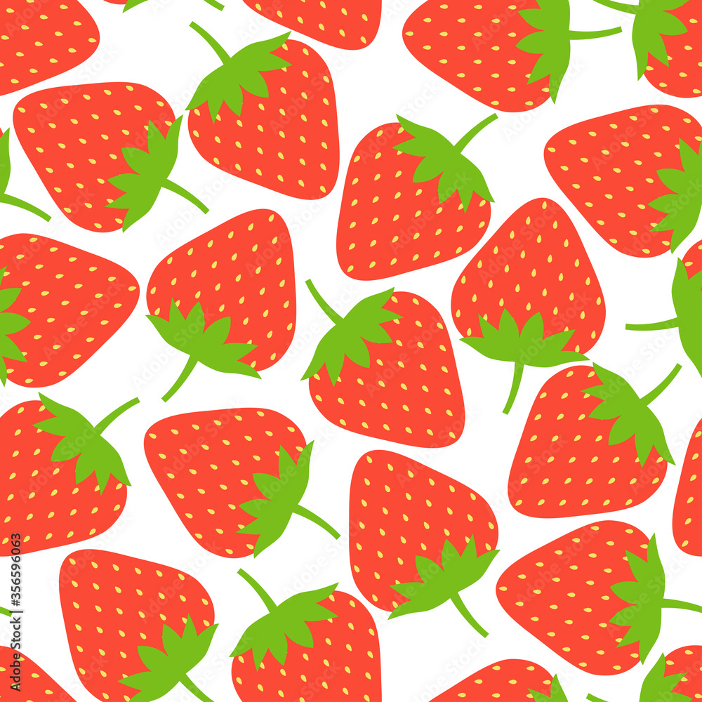 Strawberry on a white background. Seamless pattern. Vector illustration. Strawberry on a white background. Seamless pattern. Vector illustration.