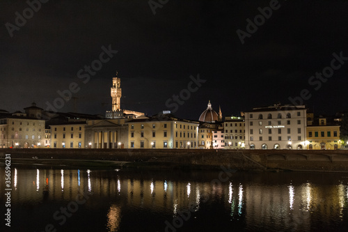 streets and houses of florence at night