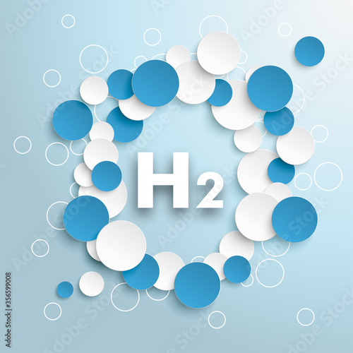 H2 Bubbles Circles Blue Infographic