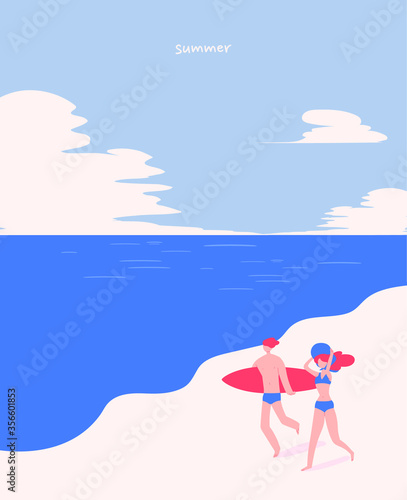 해변을 걷는 커플
