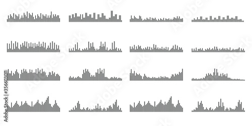 Soundwave line, audio, sound wave. Design sound spectrum, equalizer template. Music vibration element. Vector illustration EPS 10 