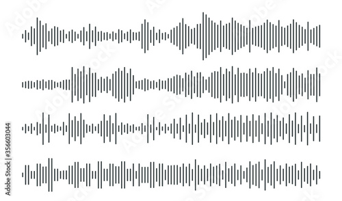 Soundwave line, audio, sound wave. Design sound spectrum, equalizer template. Music vibration element. Vector illustration EPS 10 