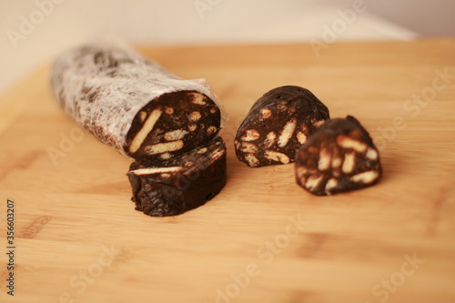 sausage from cookies and chocolate