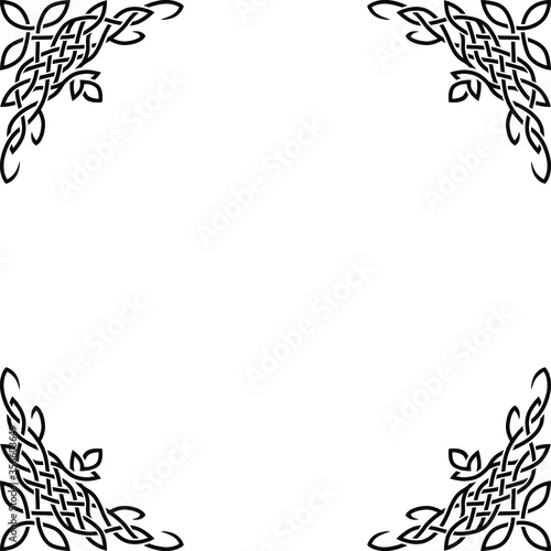 Square celtic black frame with a traditional pattern.