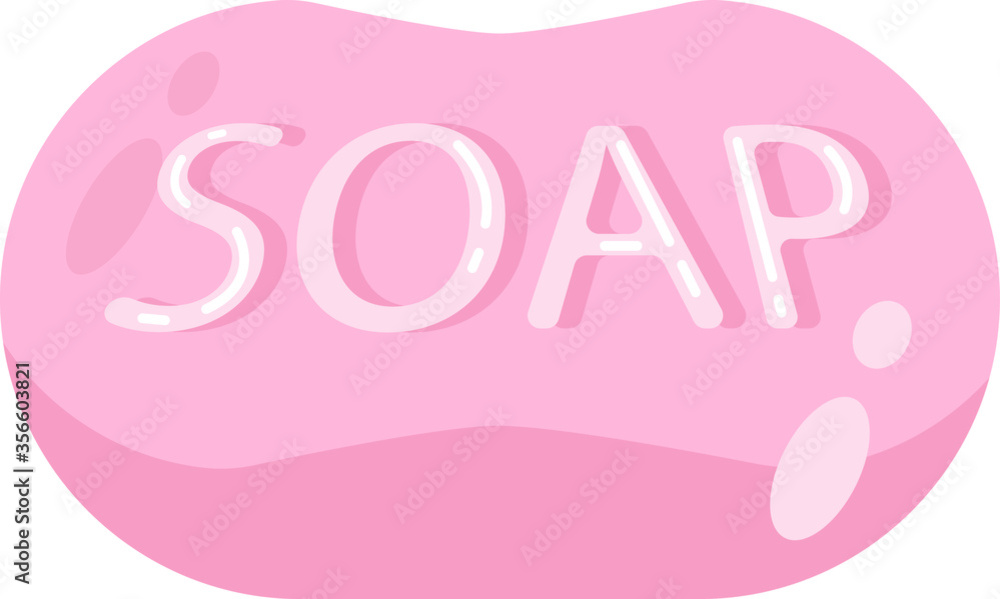 Illustration icon pink cosmetic soap for freshness Illustration icon pink cosmetic soap for freshness