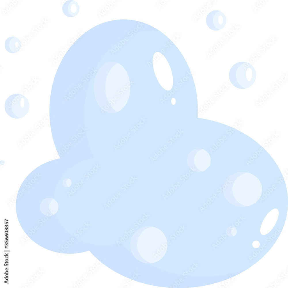 Vector illustration of a small bath foam in blue