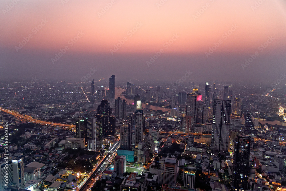 City skyline of Bangkok at night - Thailand