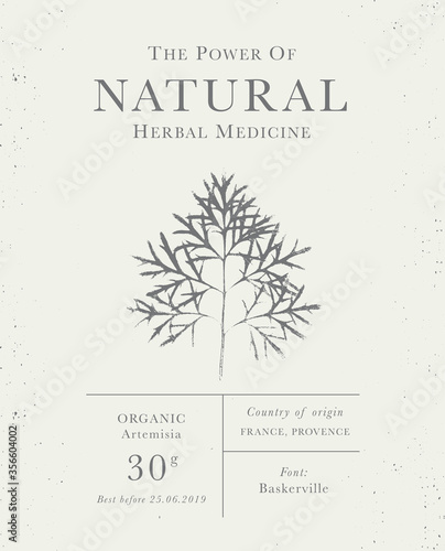 Set of labels of Natural organic herbal products. Vintage packaging design collection for Cosmetics, Pharmacy