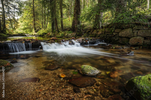 Little waterfall in the nature of Saxony Germany 