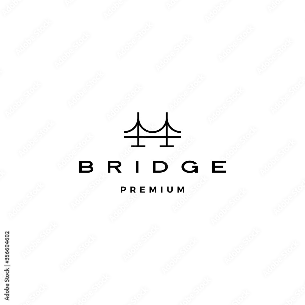 bridge logo vector icon illustration line outline monoline