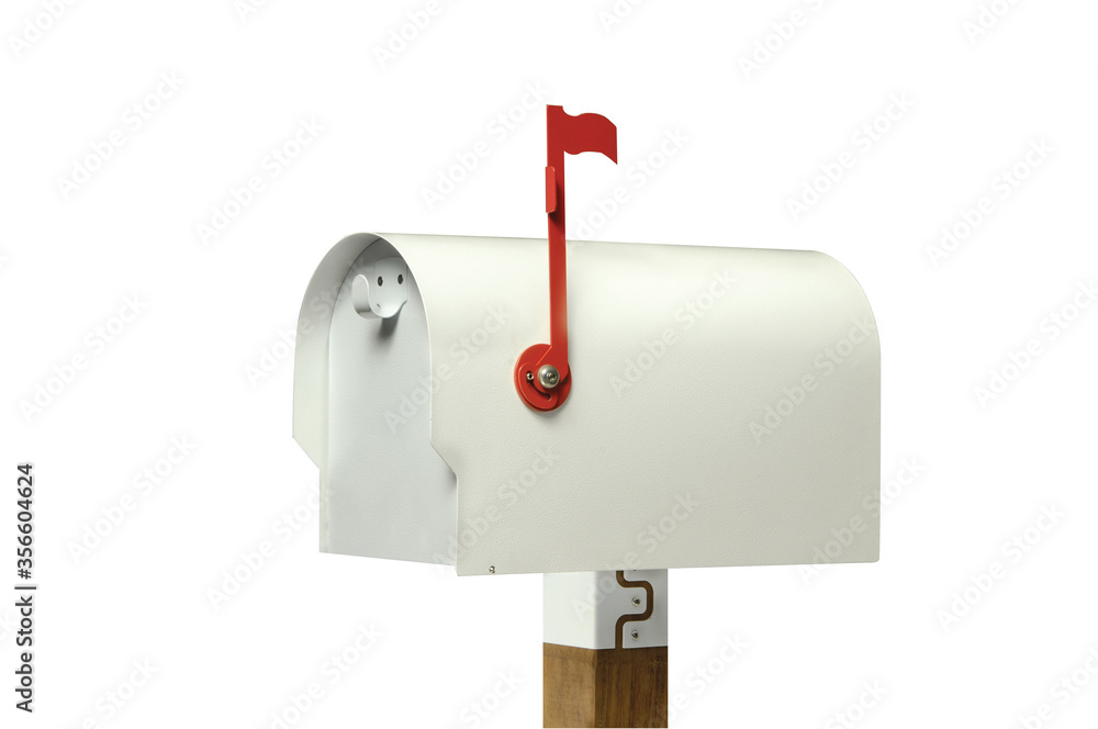 isolated white american style mail box isolated white american style mail box
