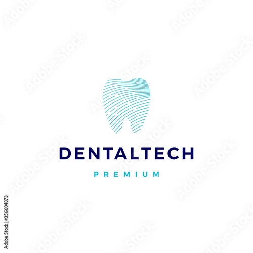 dental pixel tech logo vector icon illustration