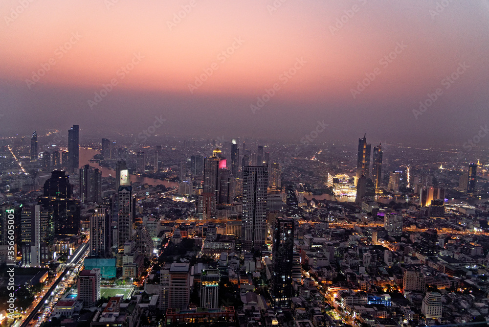 City skyline of Bangkok at night - Thailand