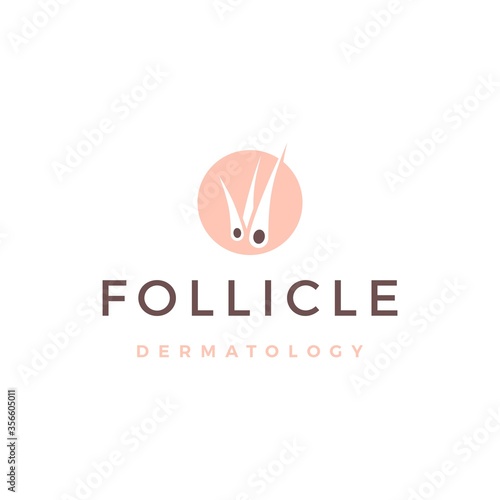 follicle hair dermatology logo vector icon illustration