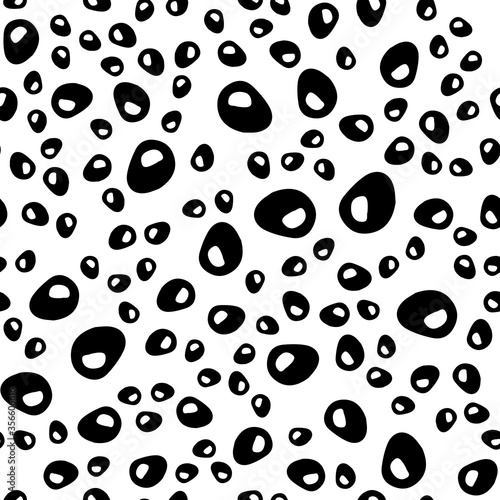 Black dots, doodle, seamless 2