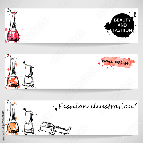 Vector background with nail polish.