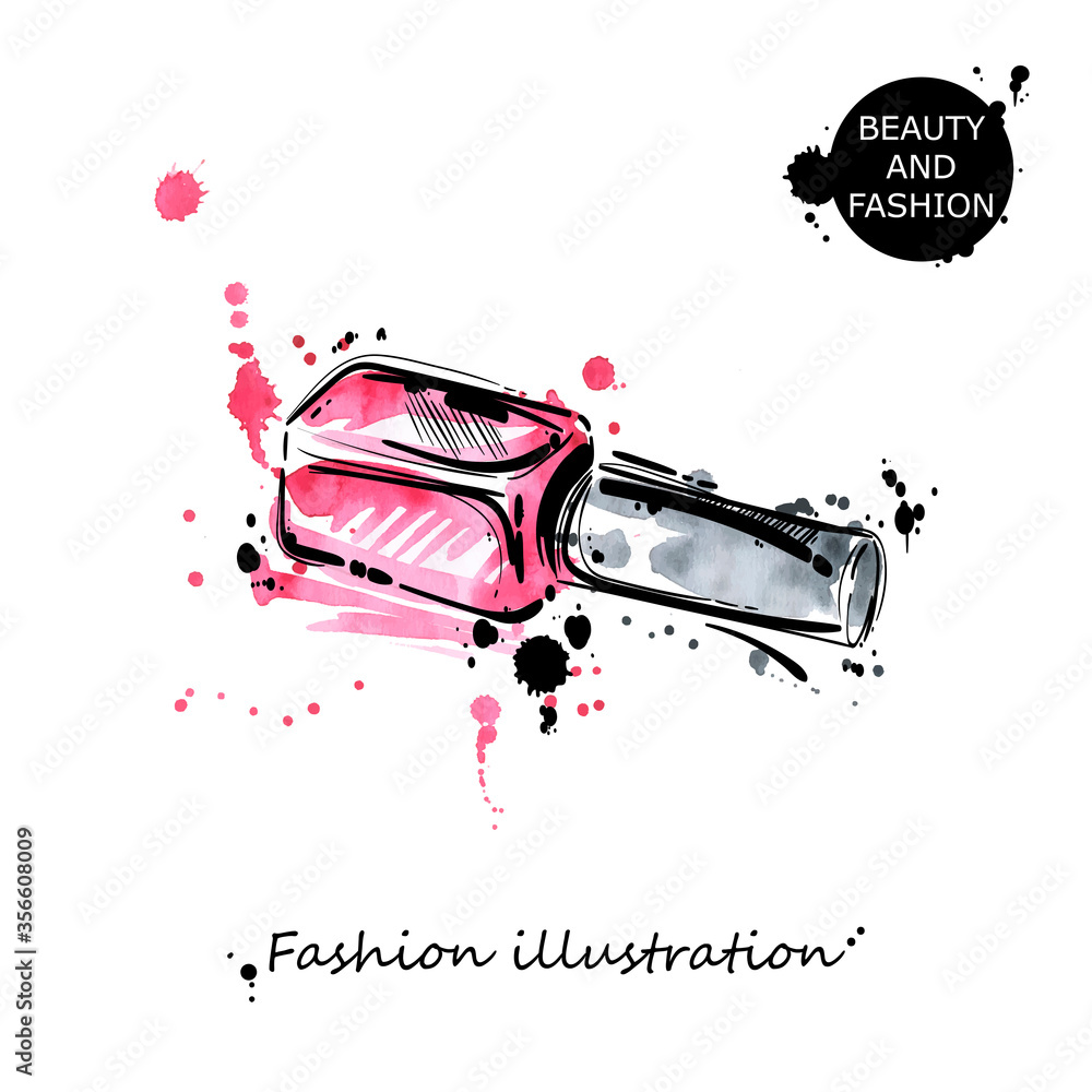 Fototapeta premium Illustration of nail polish.