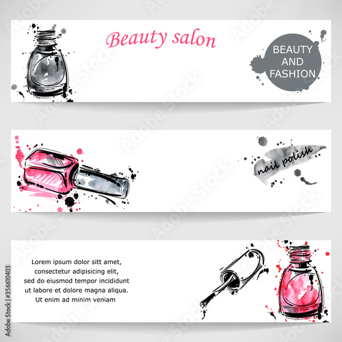 Vector background with nail polish.