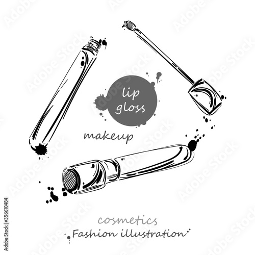 Vector abstract illustration of lip gloss