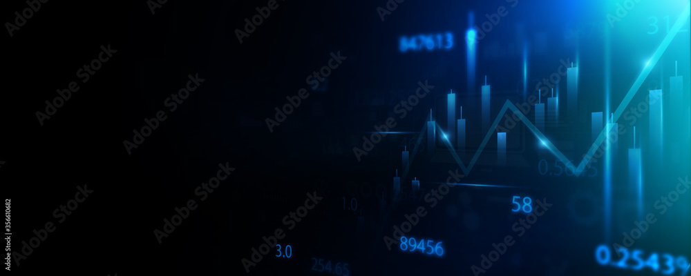 stock market, economic graph with diagrams, business and financial concepts and reports, abstract technology communication concept background