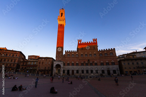 views of old siena italy at sunset