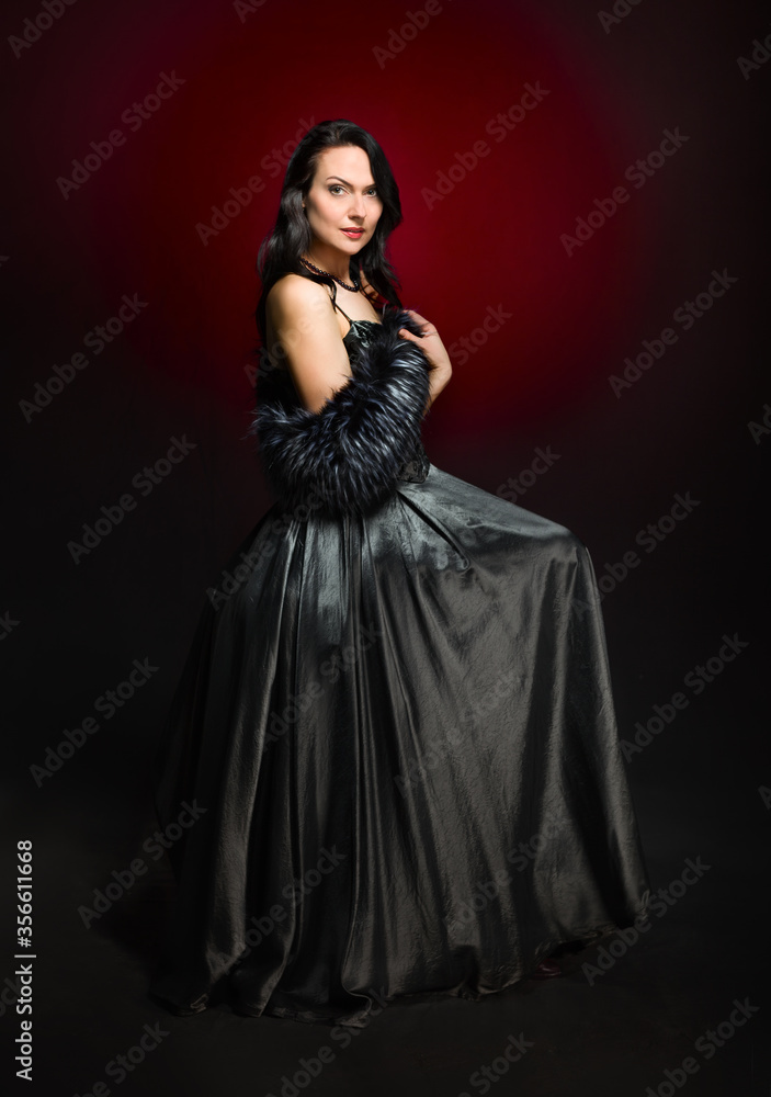 Portrait of attractive woman with ofashioned hairstyle Portrait of attractive woman with ofashioned hairstyle