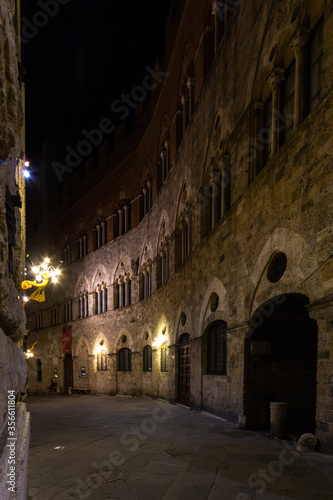 Streets and buildings in Siena  Italy 