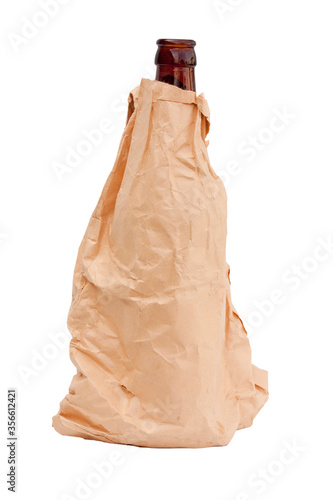 paper bag with a bottle