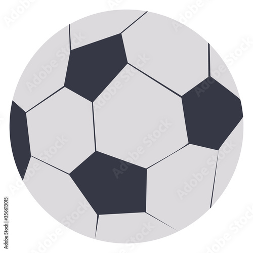 soccer ball, flat, isolated object on a white background, vector illustration,