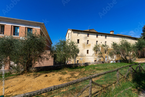 Streets and buildings in Siena, Italy 