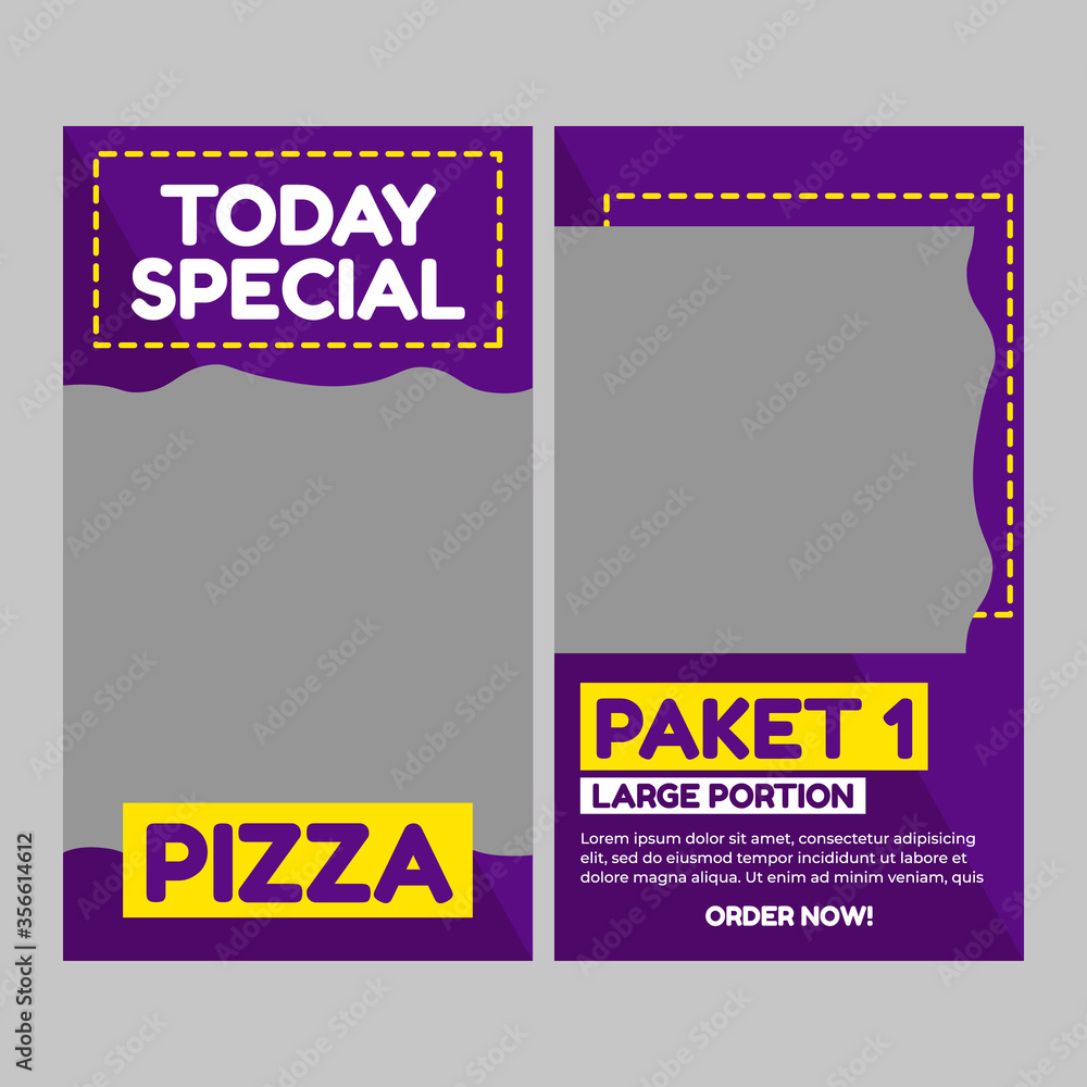 Obraz premium Modern promotional food web banners for social media mobile applications