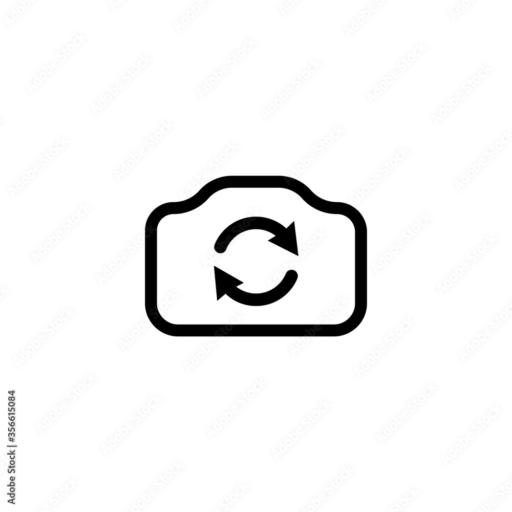 Switch from front to back camera line icon on isolated white background. Eps 10 vector Switch from front to back camera line icon on isolated white background. Eps 10 vector