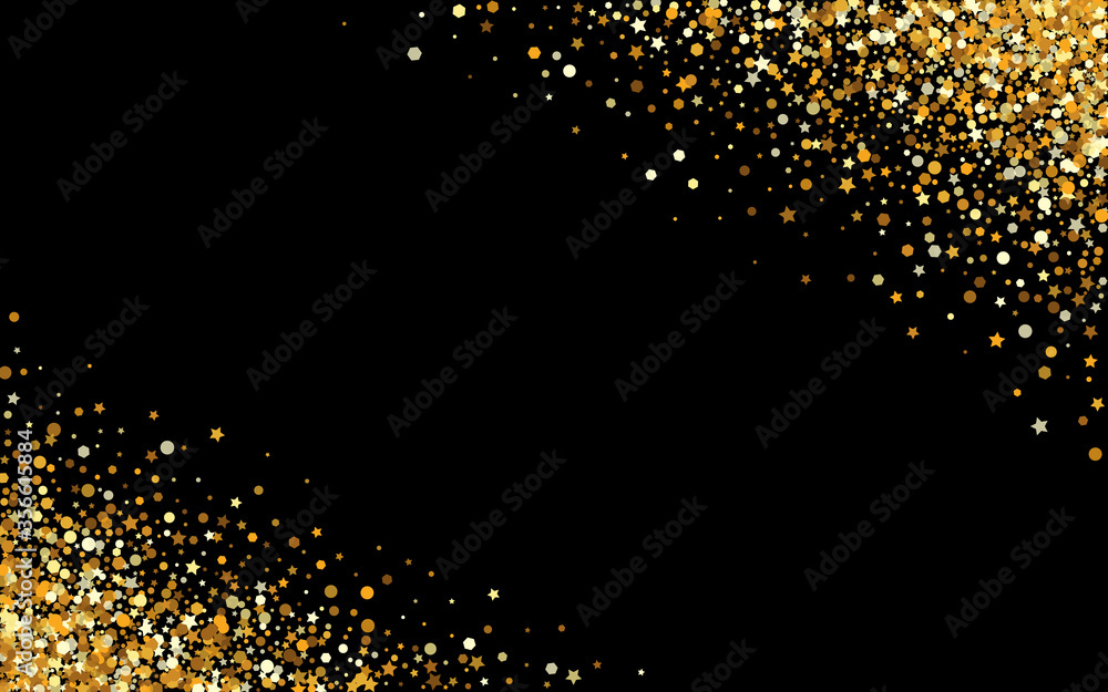 Yellow Circle Isolated Black Background. Festive 