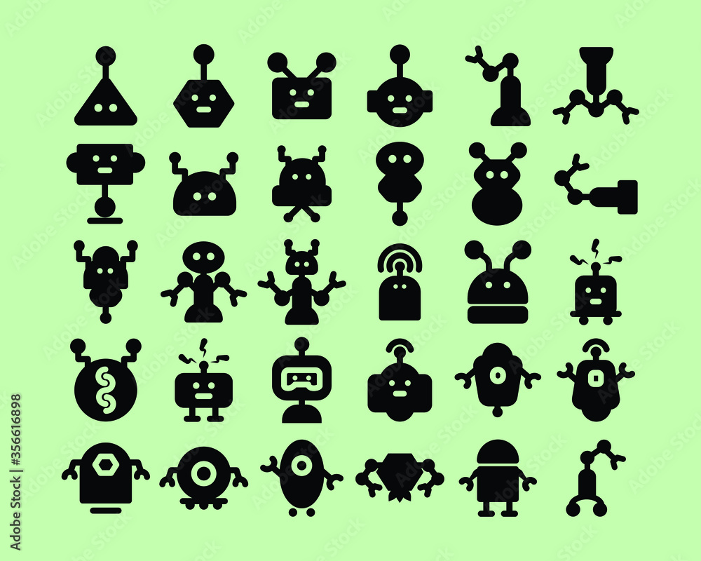Obraz premium icon Robotic isolated on green background