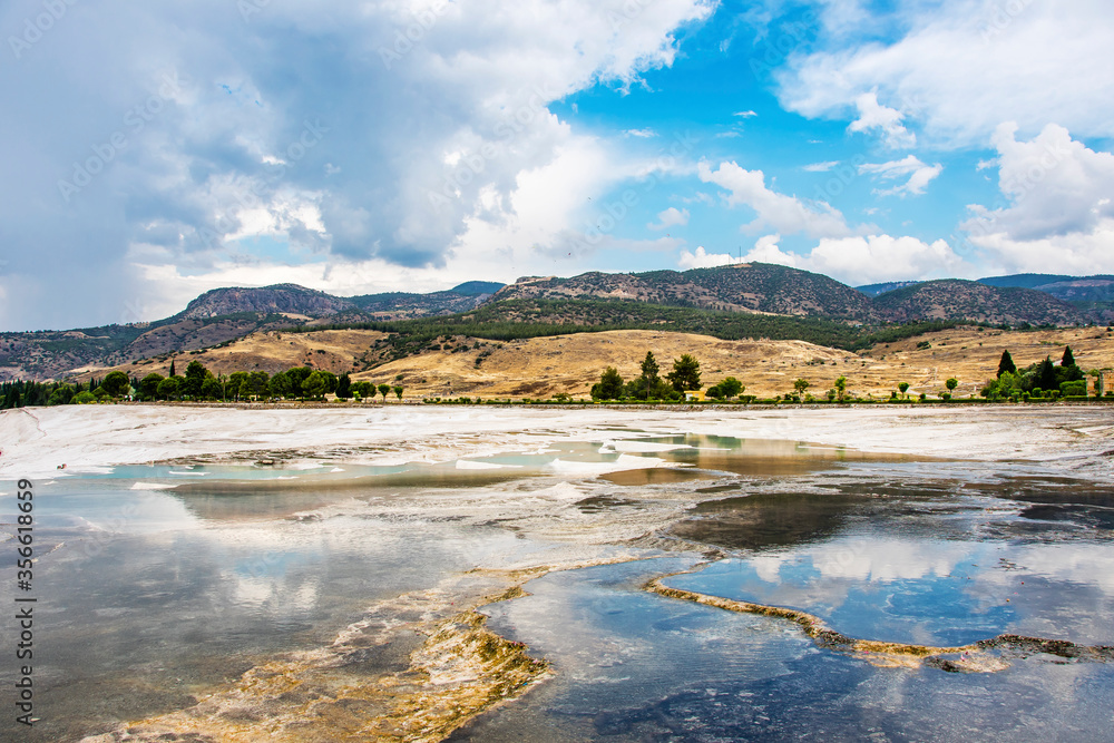 Pamukkale Hot Springs in Denizli Province of Turkey