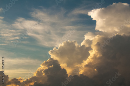 The Sky before strom and heavy rain coming. Sky with dark gray cloud.