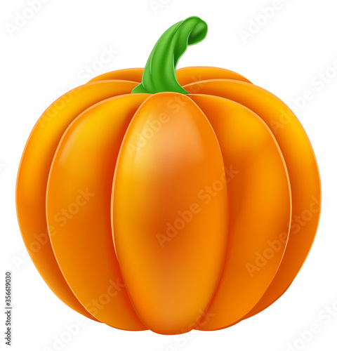 A cartoon orange pumpkin vegetable food item