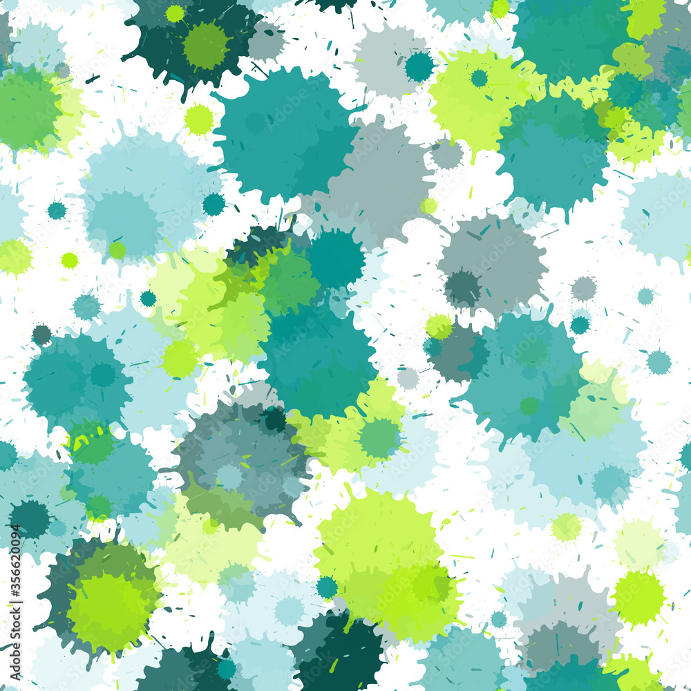 Paint stains splashes seamless vector pattern