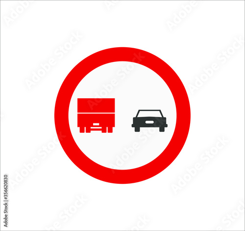Forbidden overtaking traffic signs icons. illustration for web and mobile design.