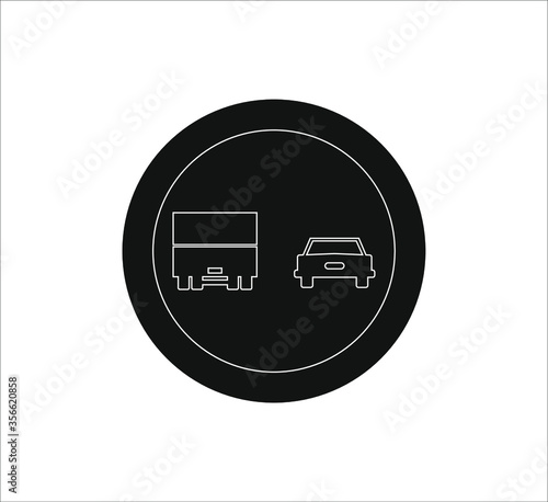 Forbidden overtaking traffic signs icons. illustration for web and mobile design.