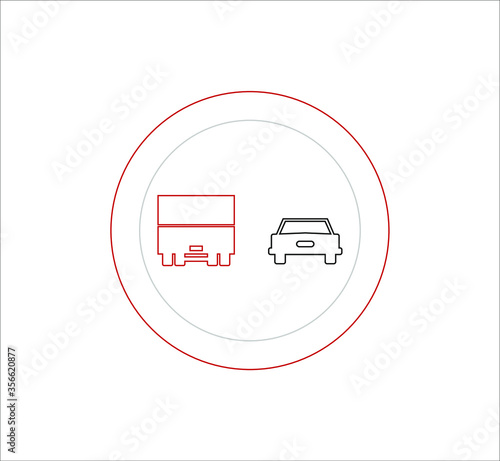 Forbidden overtaking traffic signs icons. illustration for web and mobile design.