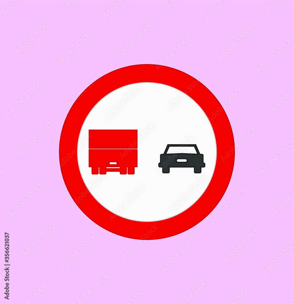 Forbidden overtaking traffic signs icons. illustration for web and mobile design. Forbidden overtaking traffic signs icons. illustration for web and mobile design.