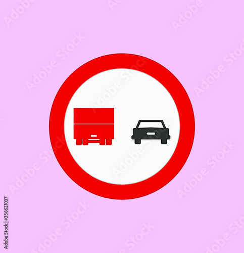Forbidden overtaking traffic signs icons. illustration for web and mobile design.