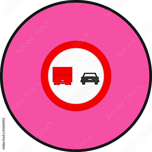 Forbidden overtaking traffic signs icons. illustration for web and mobile design.