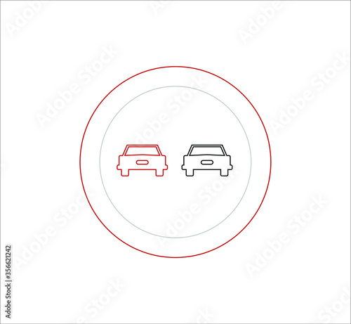Forbidden overtaking traffic signs icons. illustration for web and mobile design.