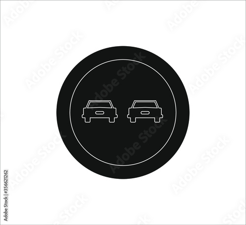Forbidden overtaking traffic signs icons. illustration for web and mobile design.