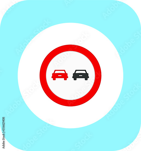 Forbidden overtaking traffic signs icons. illustration for web and mobile design.