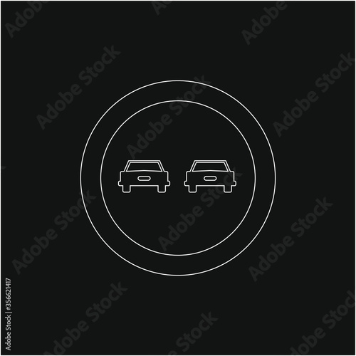 Forbidden overtaking traffic signs icons. illustration for web and mobile design.