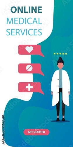 Vector illustration of online medical services banner